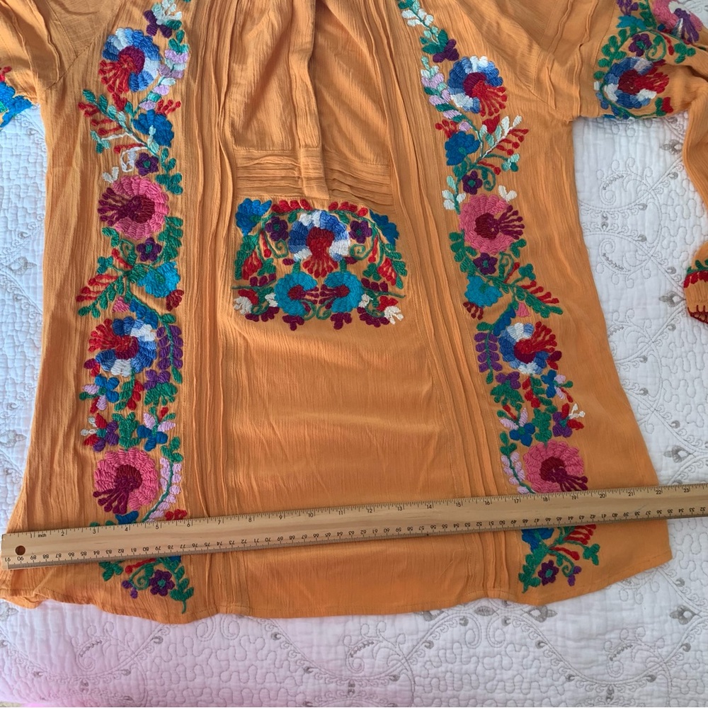 Sundance Floral Embroidered Boho Blouse size M - Picture 14 of 16